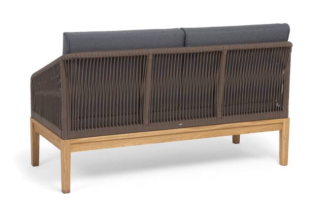 "Канны" диван 2-местный плетеный из роупа, основание дуб, роуп коричневый круглый, ткань темно-серая 027 NEW "Канны" диван 2-местный плетеный из роупа, основание дуб, роуп коричневый круглый, ткань темно-серая 027 NEW