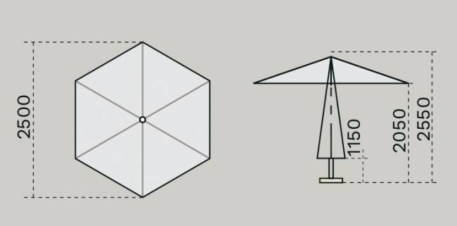 Зонт профессиональный Ø2.5 м Lido Titanium титан, антрацит Ø2500 мм Зонт профессиональный Ø2.5 м Lido Titanium титан, антрацит Ø2500 мм