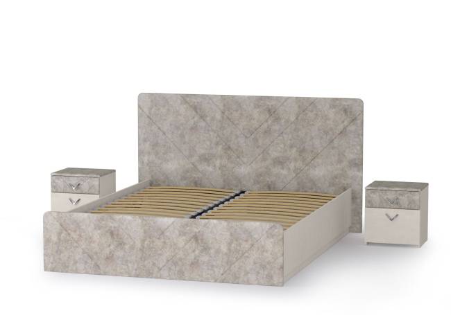 Кровать 1600 с подъёмным ортопедическим основанием и двумя тумбочками Амели 11.31 цвет шёлковый камень/бетон чикаго беж Кровать 1600 с подъёмным ортопедическим основанием и двумя тумбочками Амели 11.31 цвет шёлковый камень/бетон чикаго беж