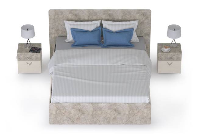 Кровать 1600 с подъёмным ортопедическим основанием и двумя тумбочками Амели 11.31 цвет шёлковый камень/бетон чикаго беж Кровать 1600 с подъёмным ортопедическим основанием и двумя тумбочками Амели 11.31 цвет шёлковый камень/бетон чикаго беж