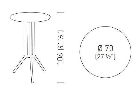 Cтол барный Juniper Poliweave Ø700х1060 мм