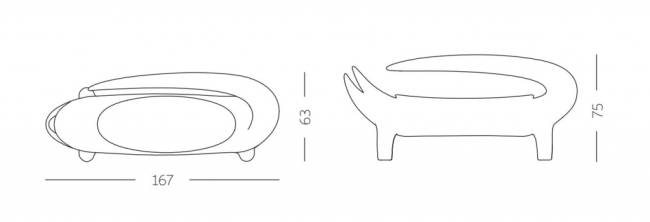 Диван из биопластика Big Kroko Special пустыня Намибии 1670х630х750 мм