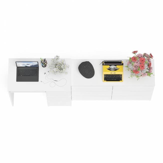 Комод Мори МК-1200 6 ящиков и компьютерный стол МС-6 три ящика справа цвет белый Комод Мори МК-1200 6 ящиков и компьютерный стол МС-6 три ящика справа цвет белый