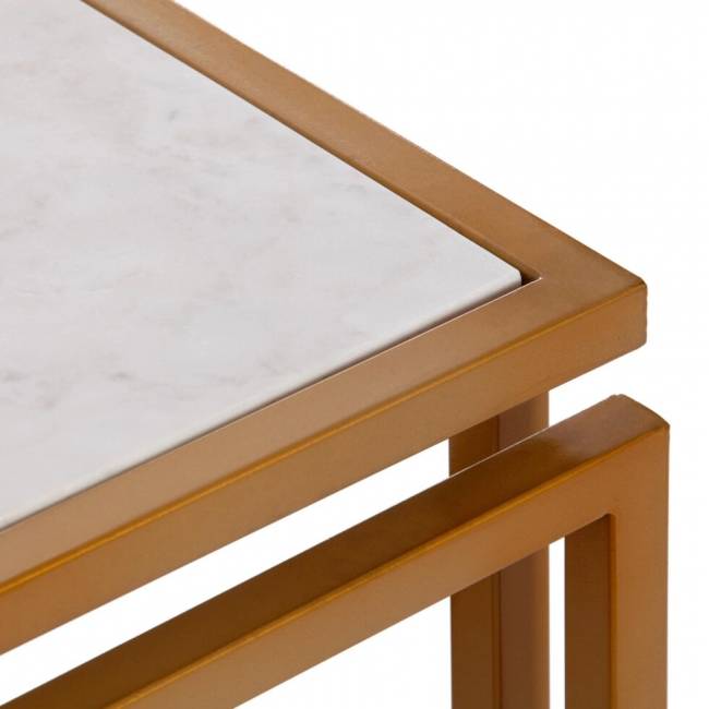 Столик кофейный Secret De Maison QUATTRO ( mod. 14153 ) алюминиевый сплав/мрамор, 41*41*41 см, золотой/белый мрамор Столик кофейный Secret De Maison QUATTRO ( mod. 14153 ) алюминиевый сплав/мрамор, 41*41*41 см, золотой/белый мрамор