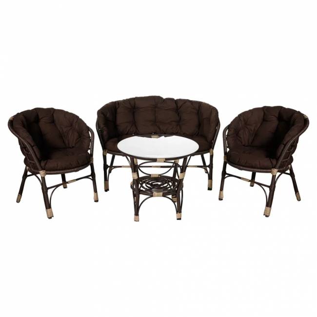 Комплект кофейный из искусственного ротанга "Багама" 3+1