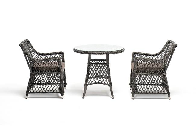 "Эспрессо - 80 L" обеденная группа плетеная, цвет графит "Эспрессо - 80 L" обеденная группа плетеная, цвет графит