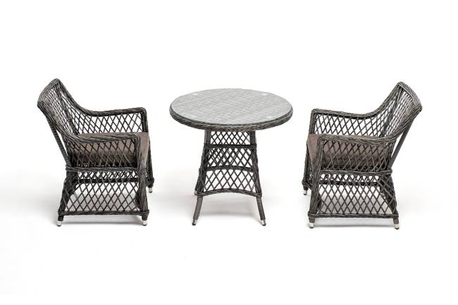 "Эспрессо - 80 L" обеденная группа плетеная, цвет графит "Эспрессо - 80 L" обеденная группа плетеная, цвет графит