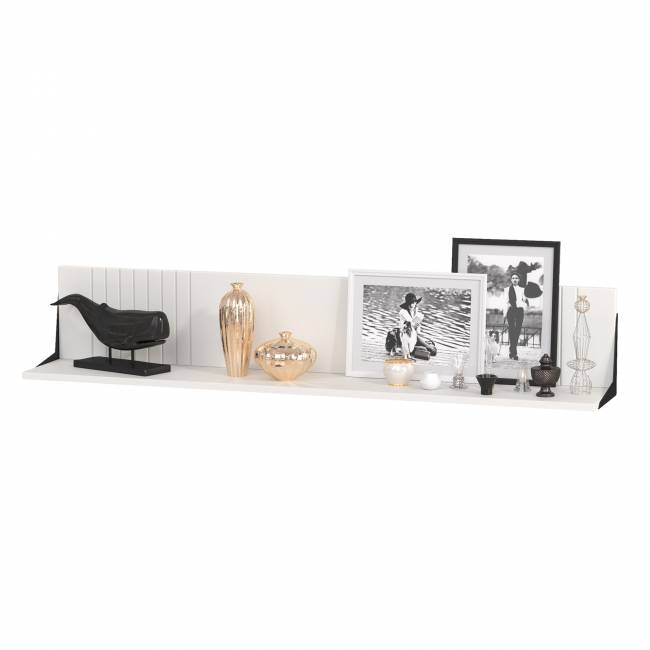 Комод с сервантом и навесной полкой Валенсия цвет белый шагрень