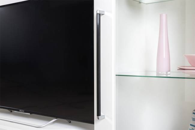 Стенка для аппаратуры Валенсия № 100 цвет белый шагрень Стенка для аппаратуры Валенсия № 100 цвет белый шагрень