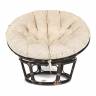 Кресло PAPASAN/ПАПАСАН 23/01 W  /с подушкой/ диаметр подушки 129 см, 115х101х104 см, Antique brown (античный черно-коричневый), ткань Старт
