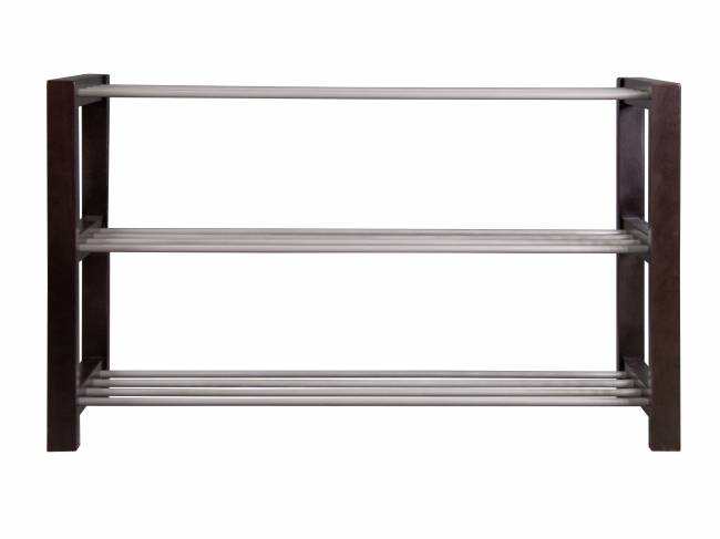 Тумба для обуви Дольче темно-коричневый/металлик