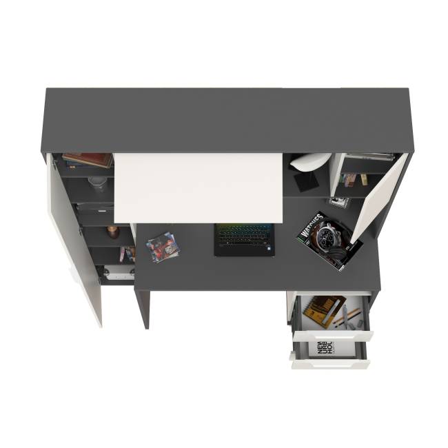 Стол рабочий Комфорт 12.95N цвет тёмно-серый/белый премиум Стол рабочий Комфорт 12.95N цвет тёмно-серый/белый премиум