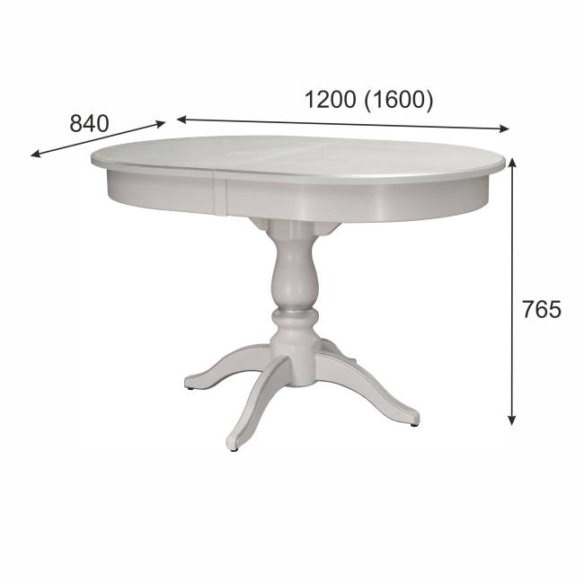 Стол обеденный Тарун 4 раздвижной белый/серебро 120/160*84 Стол обеденный Тарун 4 раздвижной белый/серебро 120/160*84