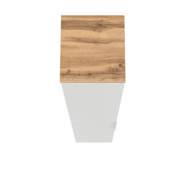 Шкаф-пенал Октава 13.228 цвет белый шагрень/дуб крафт золотой