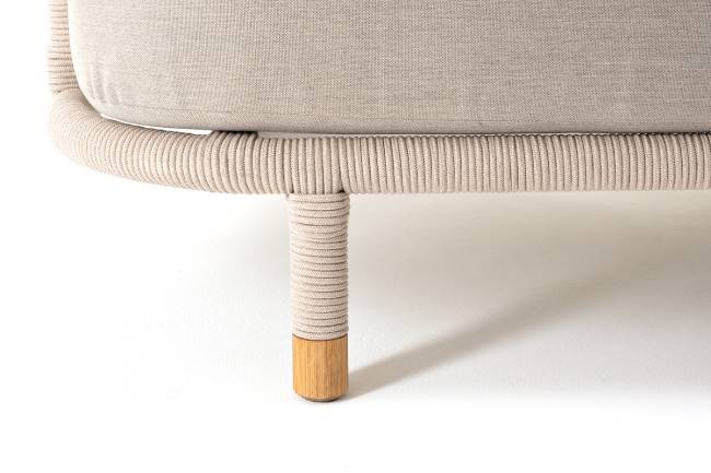 "Верона" лаунж-зона 5-местная плетеная из роупа (веревки), каркас алюминиевый белый, роуп бежевый