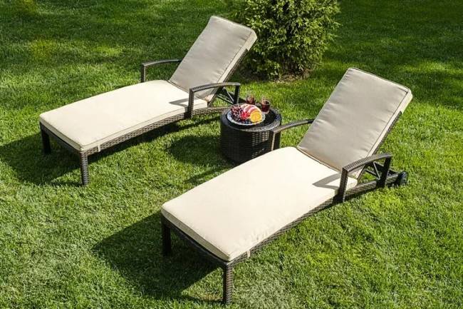 Комплект для отдыха из искусственного ротанга MILANO темно-коричневый