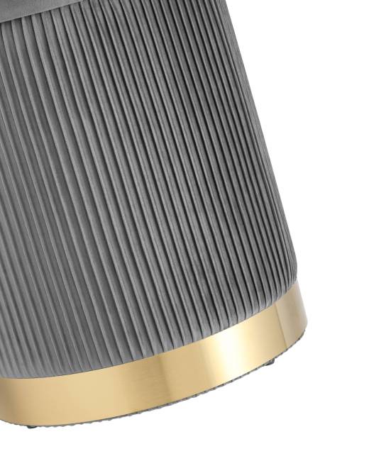 Пуф Шарлотта с ящиком велюр серый