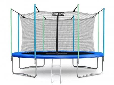 Батут "Atlas Sport 435 см (14ft)", с внутренней сеткой и лестницей BLUE