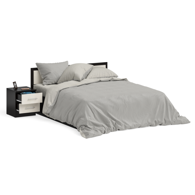 Кровать 1600 с тумбой Фиеста цвет венге/дуб лоредо Кровать 1600 с тумбой Фиеста цвет венге/дуб лоредо