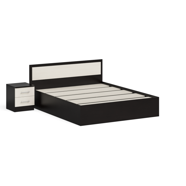 Кровать 1600 с тумбой Фиеста цвет венге/дуб лоредо Кровать 1600 с тумбой Фиеста цвет венге/дуб лоредо