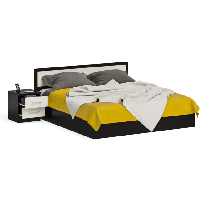 Кровать 1800 с тумбой Фиеста цвет венге/дуб лоредо Кровать 1800 с тумбой Фиеста цвет венге/дуб лоредо