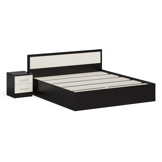 Кровать 1800 с тумбой Фиеста цвет венге/дуб лоредо Кровать 1800 с тумбой Фиеста цвет венге/дуб лоредо