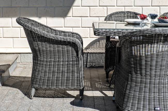 "Равенна" плетеное кресло из искусственного ротанга, цвет графит