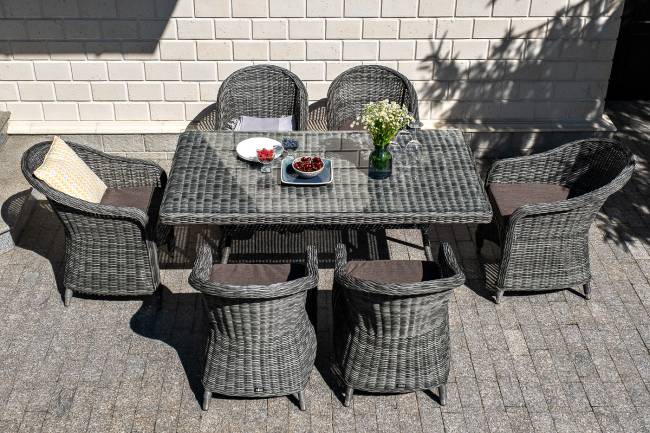 "Равенна" плетеное кресло из искусственного ротанга, цвет графит