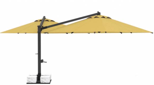 Зонт профессиональный двухкупольный 6.4х3 м Double Banana V бежевый 6400х3000 мм