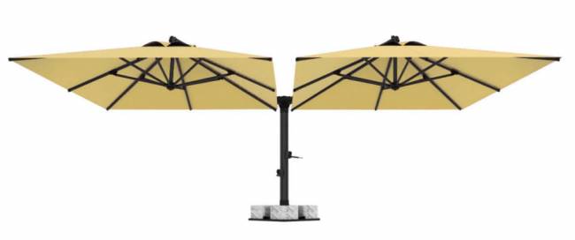 Зонт профессиональный двухкупольный 6.4х3 м Double Banana V бежевый 6400х3000 мм