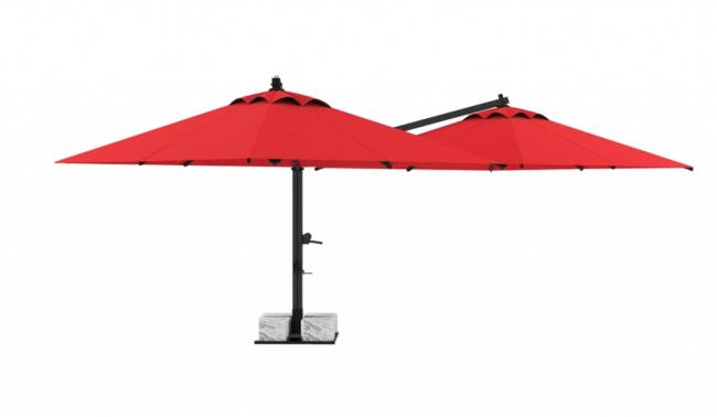 Зонт профессиональный двухкупольный 6.4х3 м Double Banana V бежевый 6400х3000 мм