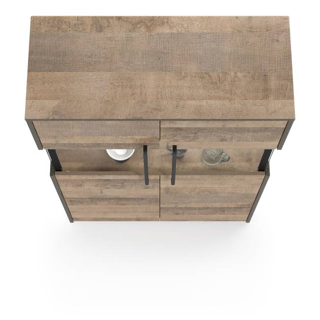 Комод с витриной Трувор 13.306 цвет дуб гранж песочный/интра Комод с витриной Трувор 13.306 цвет дуб гранж песочный/интра