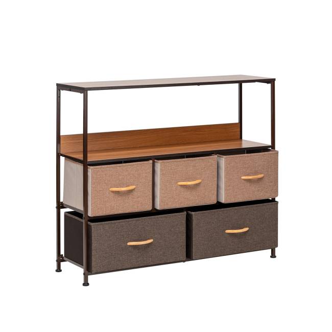 Комод Leset Локи 5 ящиков с полкой Коричневый Бежевый, светло-коричневый, темно-коричневый Комод Leset Локи 5 ящиков с полкой Коричневый Бежевый, светло-коричневый, темно-коричневый