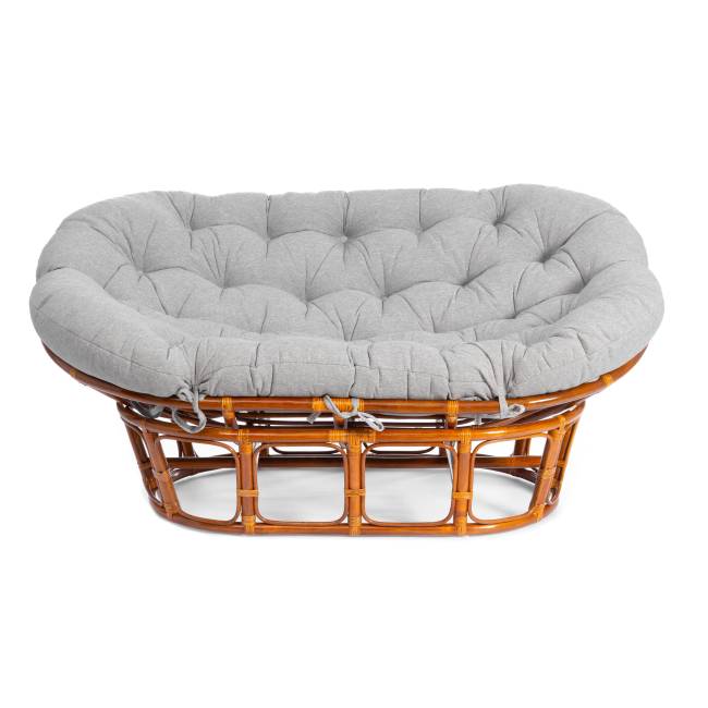 Диван MAMASAN/МАМАСАН 23/02 W /с подушкой/ 169х102х80 см, Cognac (коньяк), матрац 182х119 см, ткань серо-бежевая 3М 16/2 Cognac (коньяк)