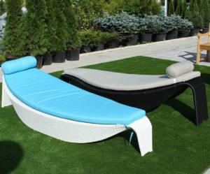 Лежак "Далас", из искусственного ротанга, черный, белый, голубой, бежевый Лежак "Далас", из искусственного ротанга, черный, белый, голубой, бежевый