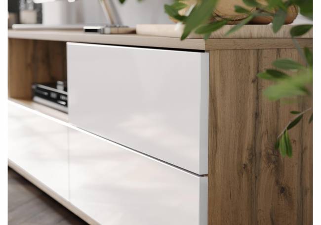 Маллоу дуб вотан / белый глянец