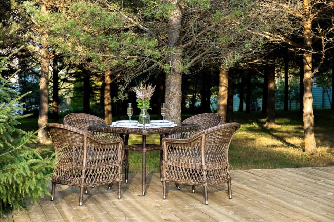 "Сицилия" обеденная группа плетеная, цвет коричневый "Сицилия" обеденная группа плетеная, цвет коричневый