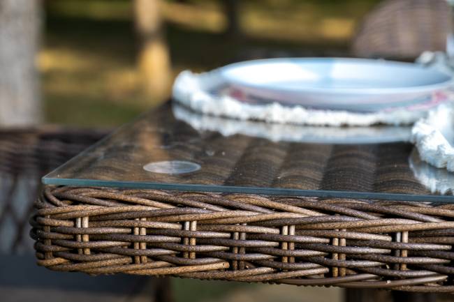 "Сицилия" обеденная группа плетеная, цвет коричневый "Сицилия" обеденная группа плетеная, цвет коричневый