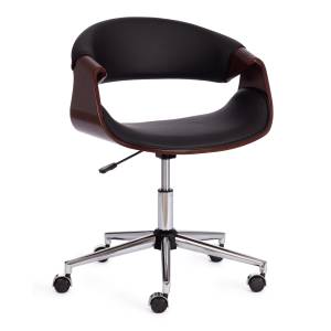 Кресло BEND  орех, кож/зам черный черный