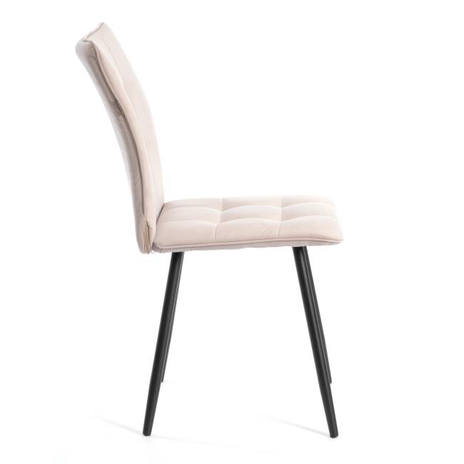 Комплект кресло+стул Bari/Бари LT, велюр, бежевый/черный, 7 бежевый/черный флок