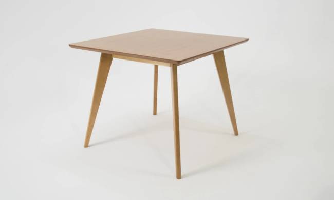 Стол Сканди М 100 натур со стульями Франк натур рогожка синий