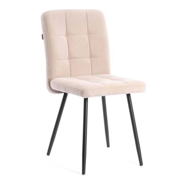 Комплект кресло+стул Medeo/Медео LT, велюр, бежевый/черный, 7 бежевый/черный флок