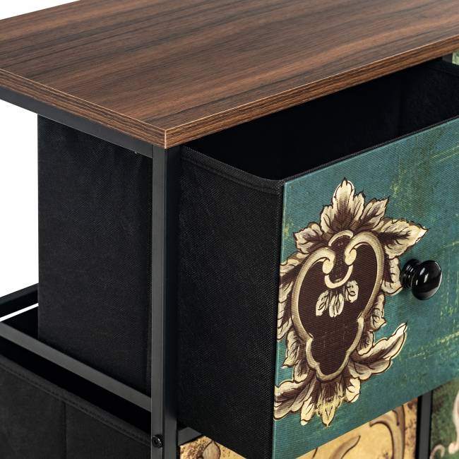 Комод Leset Лунет 9 ящ. Чёрный Мульти зеленый Комод Leset Лунет 9 ящ. Чёрный Мульти зеленый