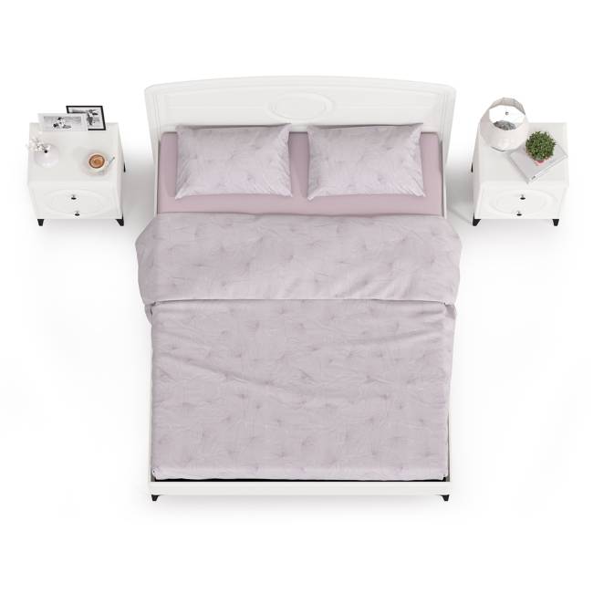 Кровать 1600 с ортопедическим основанием Валенсия и две тумбочки цвет белый шагрень Кровать 1600 с ортопедическим основанием Валенсия и две тумбочки цвет белый шагрень