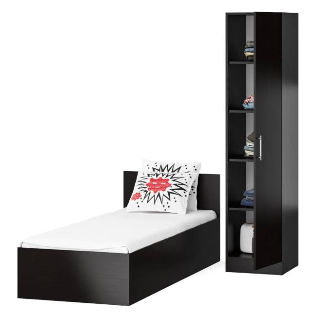 Кровать односпальная 800 с пеналом Стандарт цвет венге