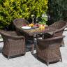 "Фредо" обеденная группа из искусственного ротанга, цвет коричневый