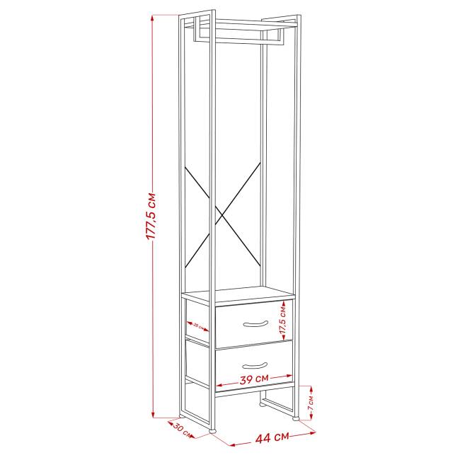 Комод Leset Локи с вешалкой Коричневый Светло-коричневый, темно-коричневый