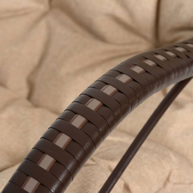 Кресло качалка с подножкой из искусственного ротанга, орех, разборное