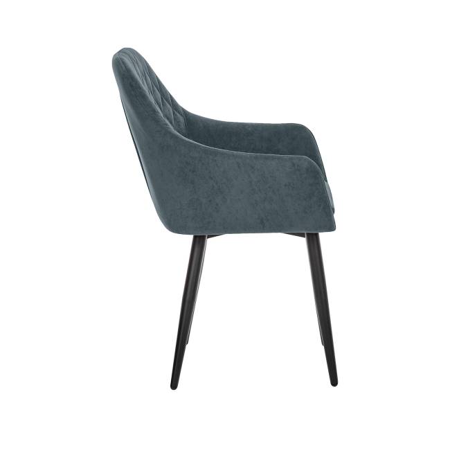 Стул с подлокотниками Leset Слим, каркас Черный, велюр Темно-зеленый Темно-зеленый Черный