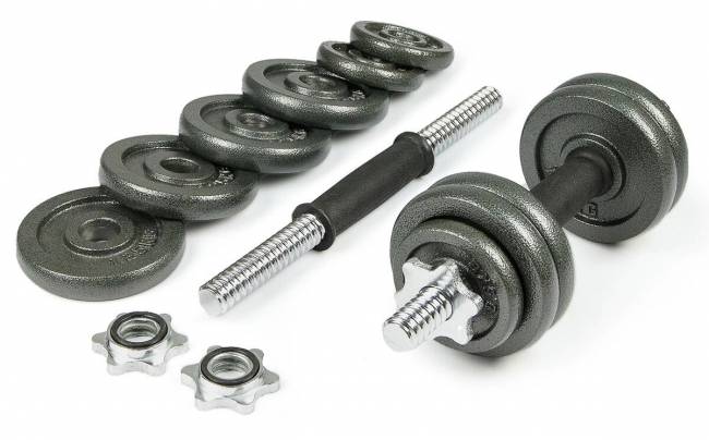 Набор металлических гантелей в чемодане "ATLAS SPORT", 15кг